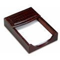 Brown Crocodile Embossed Leather 4"x6" Memo Holder